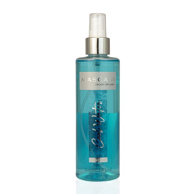 بادی اسپلش ماسکانی مدل COOL WATER مناسب آقایان غنی شده با برگ آلوئه باربادنسیس ، رایحه دریایی و خنک